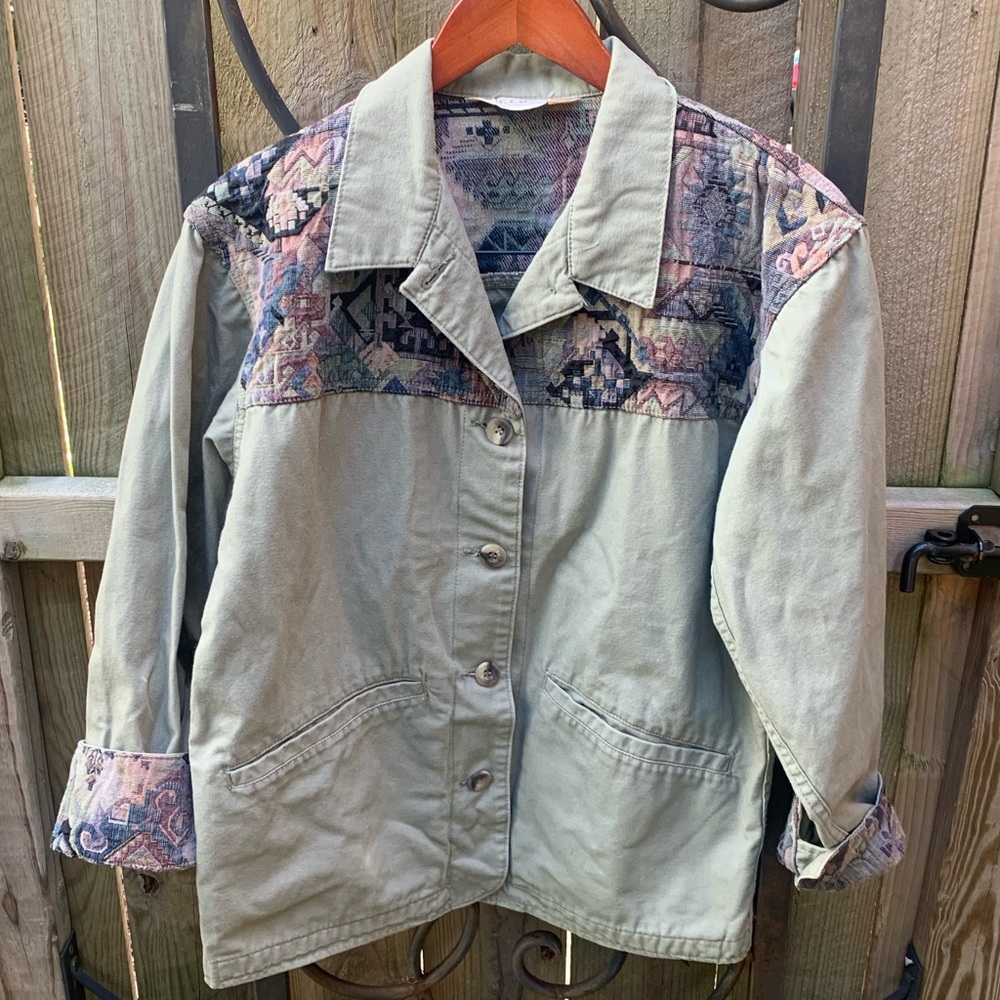 LL Bean Green Canvas Jacket/ M L